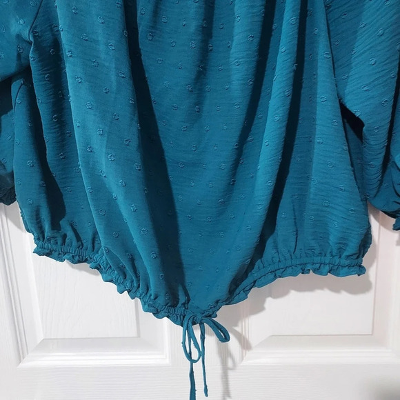 NWOT Lane Bryant Ink Blue 3/4 Sleeve Off The Shoulder Control Blouse Size 18/20 - Picture 5 of 9